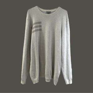 Adidas golf crewneck sweater gray three stripe & hem logo tag / men’s XL / EC